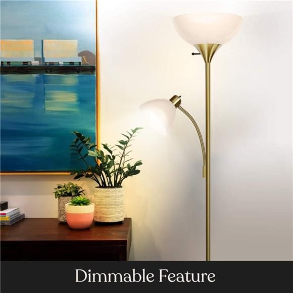 Sky Dome Plus LED Floor lamp,Torchiere Super Bright Floor Lamp with Reading Lamp - Picture 5 of 7